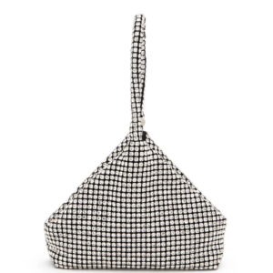 Full Stone Top Handle Soft Triangle Clutch Bag